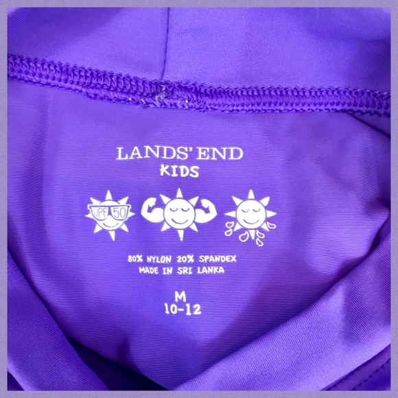 Lands’ End Purple Sequin Rash Guard Sz M 10/12 - Picture 3 of 3